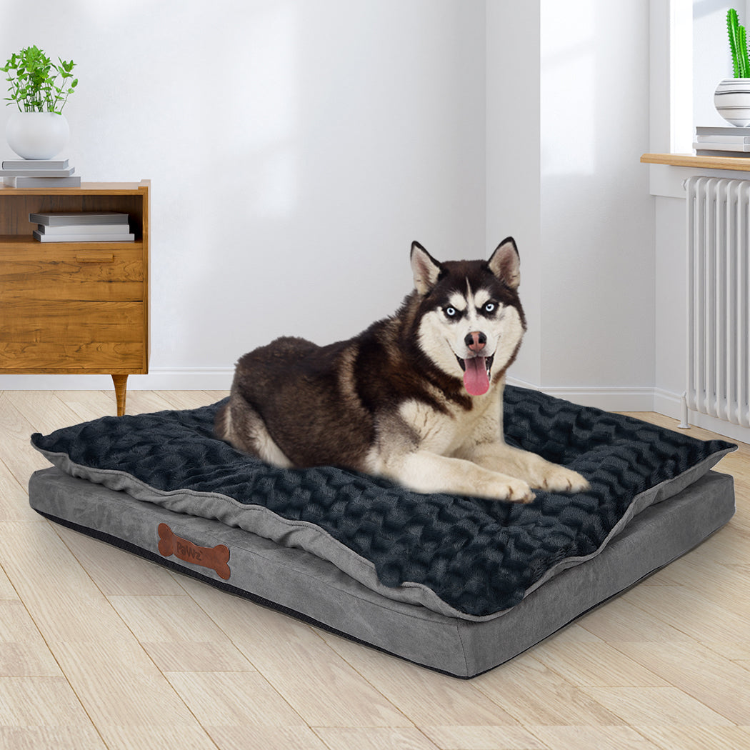 Dog Calming Bed Warm Soft Plush Comfy M Grey Medium-1942353078728658951