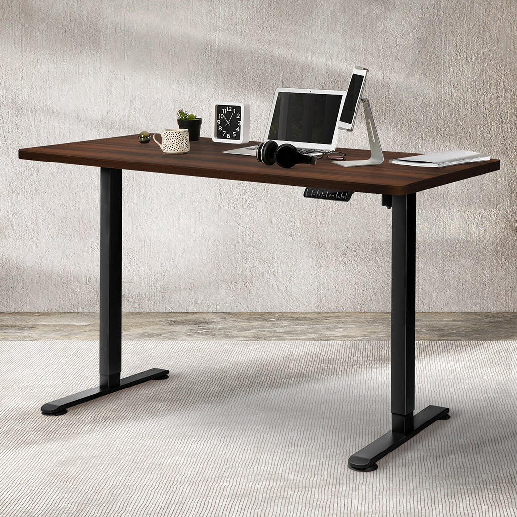 Levede Motorised Standing Desk Adjustable 140cm Walnut 1000x 1MM-1910112996693250055