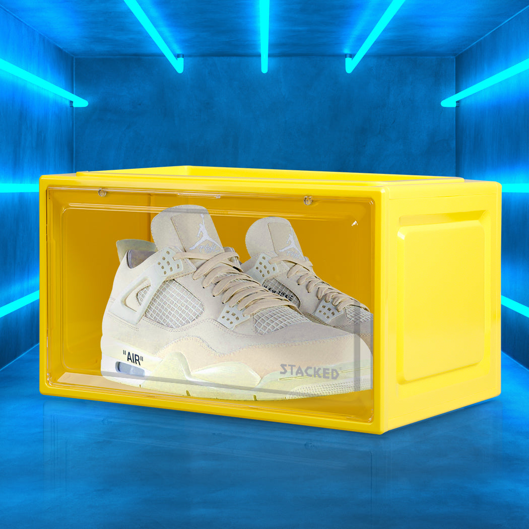 Stacked Sneaker Display Case Clear Shoe Yellow-1942352815141818375