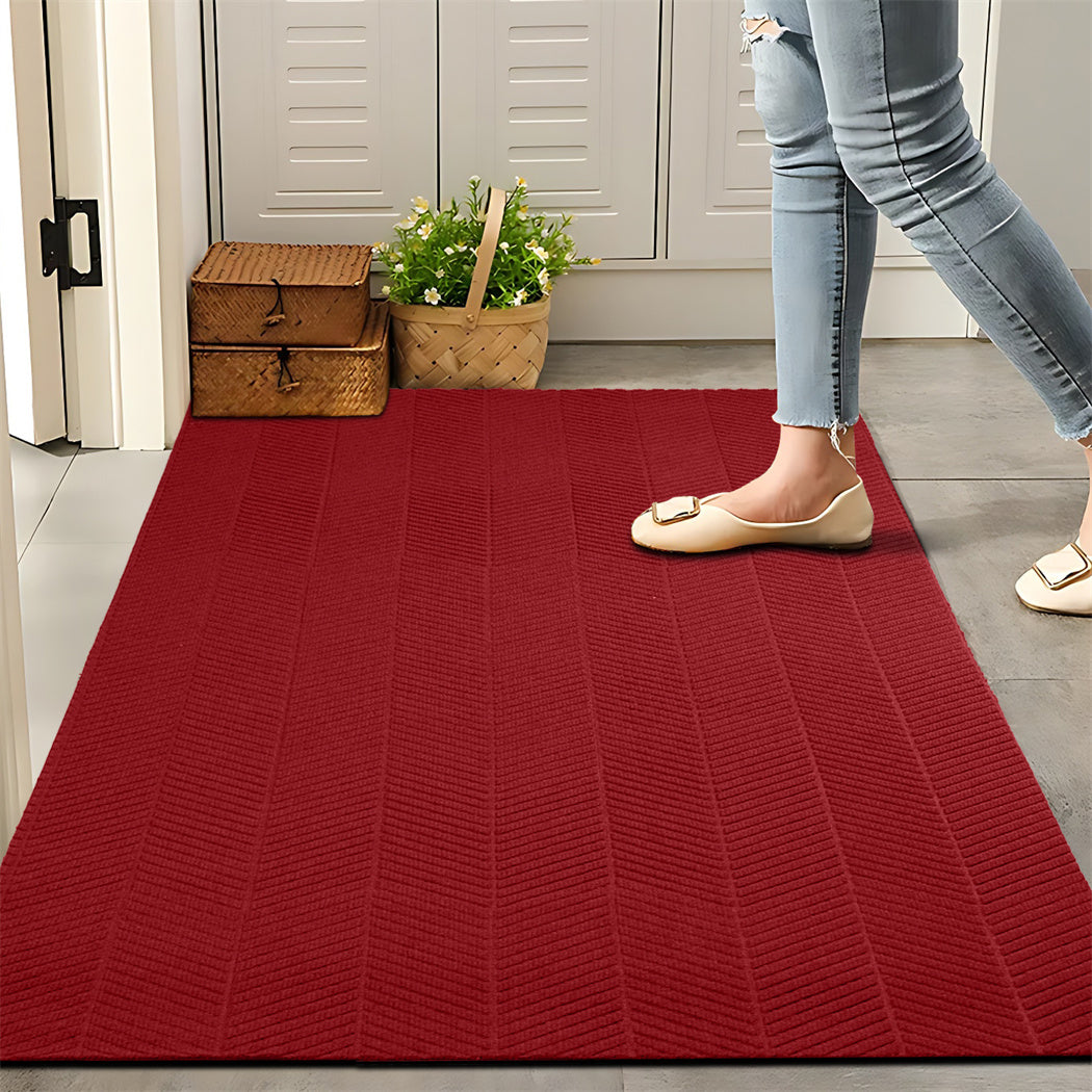 Marlow Extra Large Floor Rug Non Slip 90cm x 305cm Red-1942353701209509895