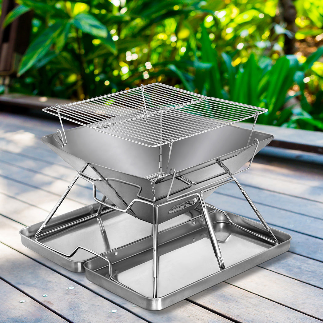 Levede Folding BBQ Portable Charcoal Grill 2-IN-1-1942353695488479239