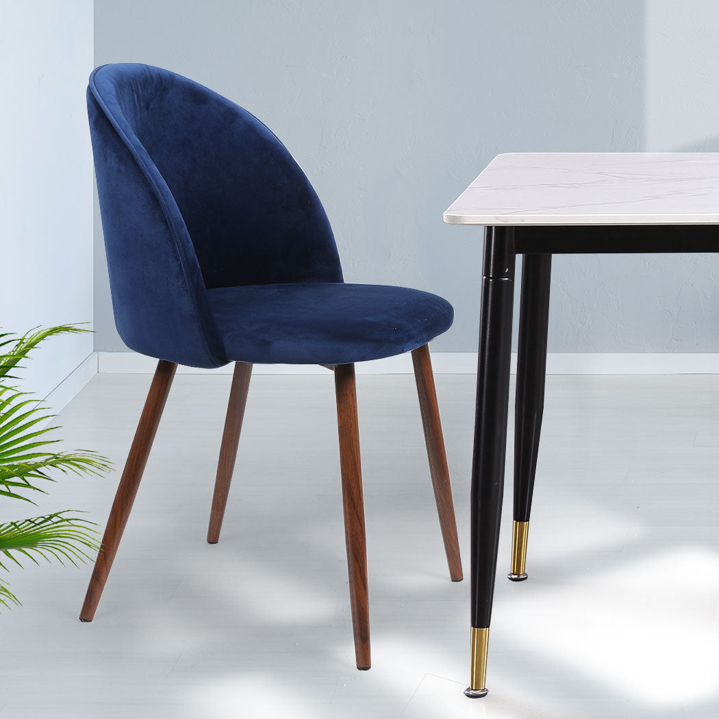 Levede 2x Dining Chairs Seat French Navy-1910113283160018951