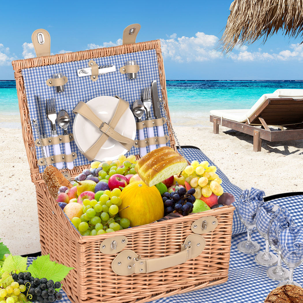 4 Person Picnic Basket Baskets Set Outdoor-1942353783703080966