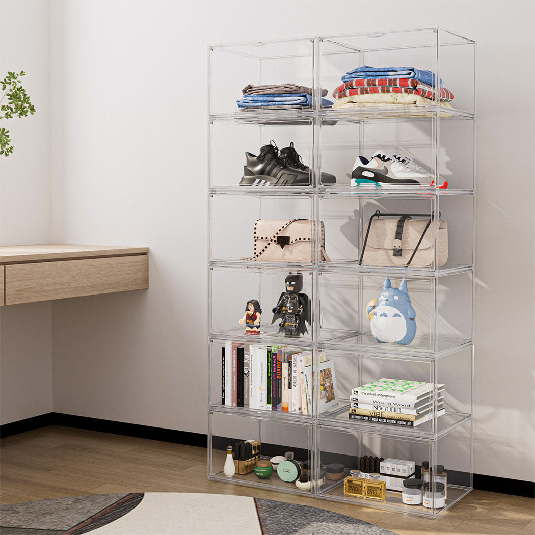 Stacked 6Pc Shoe Box Storage Display Stackable-1942353675880108039