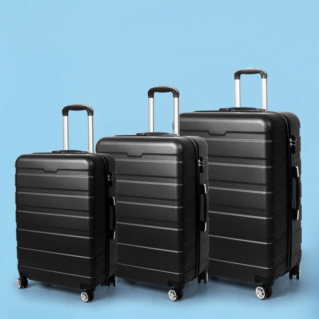 Slimbridge 3PC Luggage sets Suitcase Black-1942352940480204807