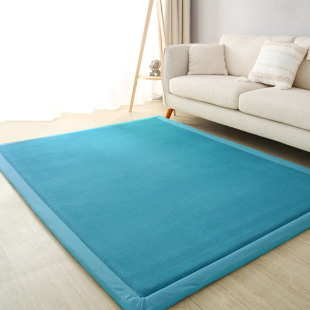 Marlow Coral Velvet Area Rugs Large Mat 120x200cm Blue-1942353699565342727