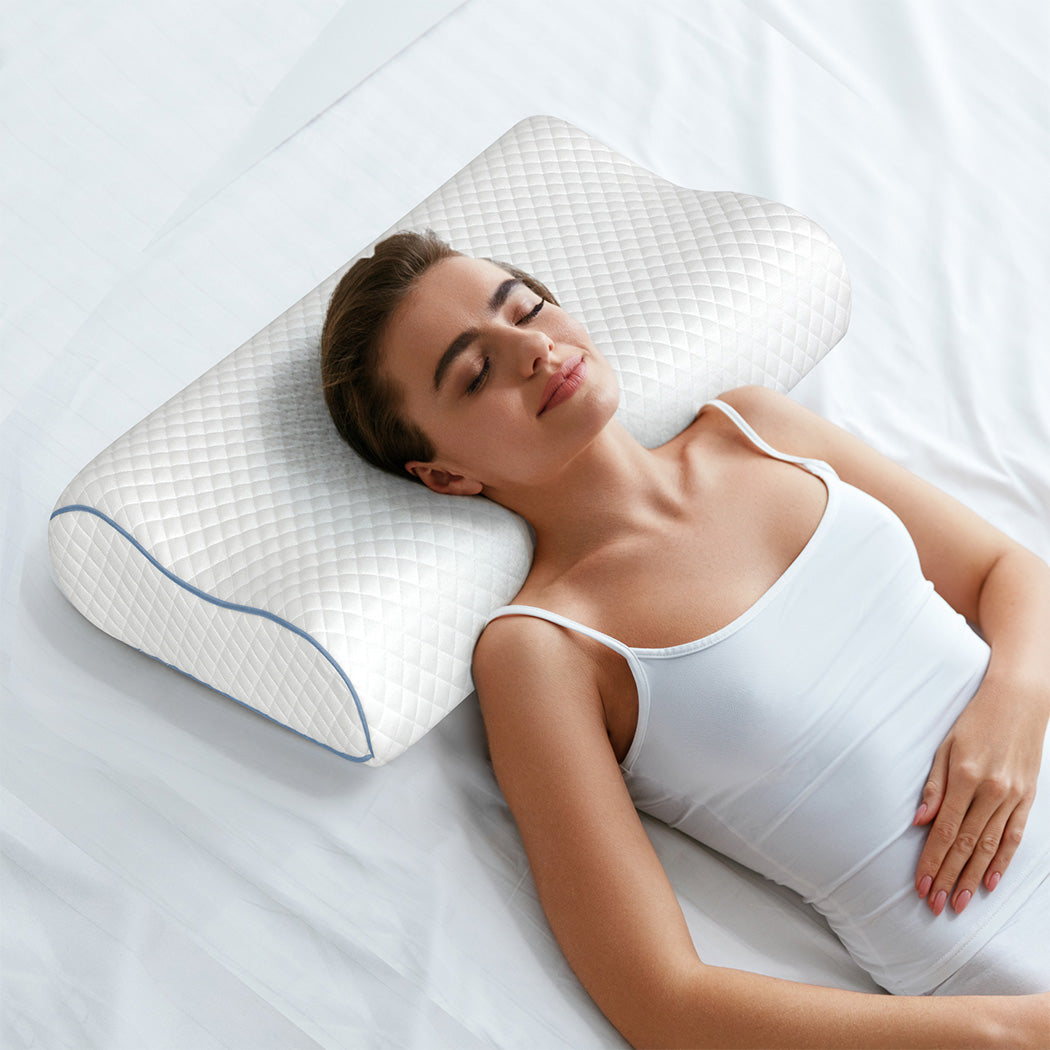 Dreamz Memory Pillow Supprt Shoulder FoamWhite Pillowcase-1942353715692441607
