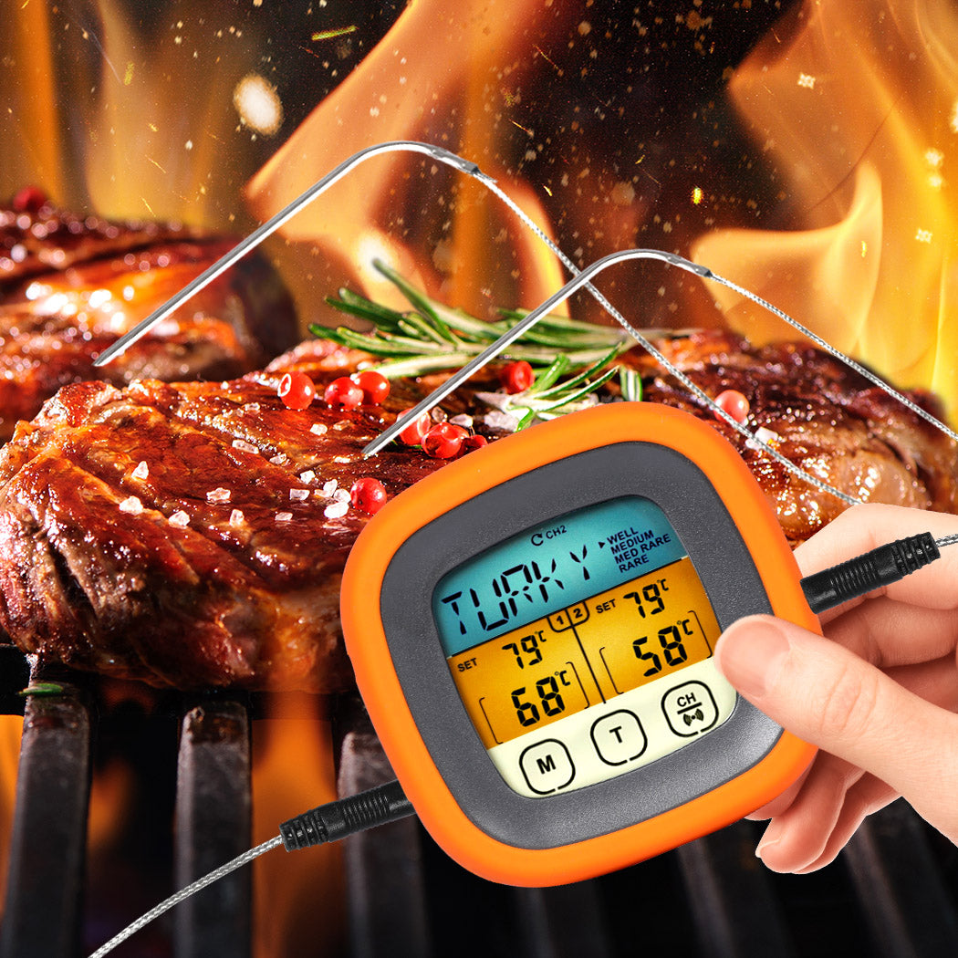 Digital Food Thermometer BBQ 2 Probe-1942353288502579207