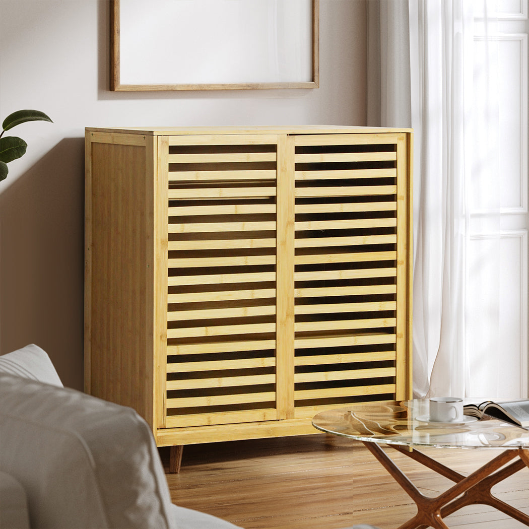 Levede Bamboo Storage Cabinet Freestanding Natural-1942353619819040774