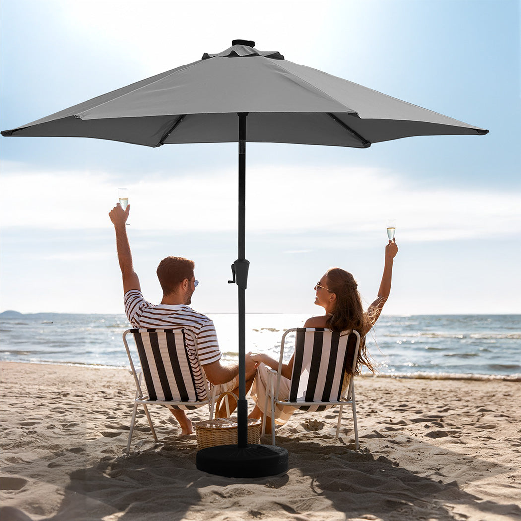 Centra 2.7M LED Outdoor Umbrella Base Stand Grey-1942353663704043527