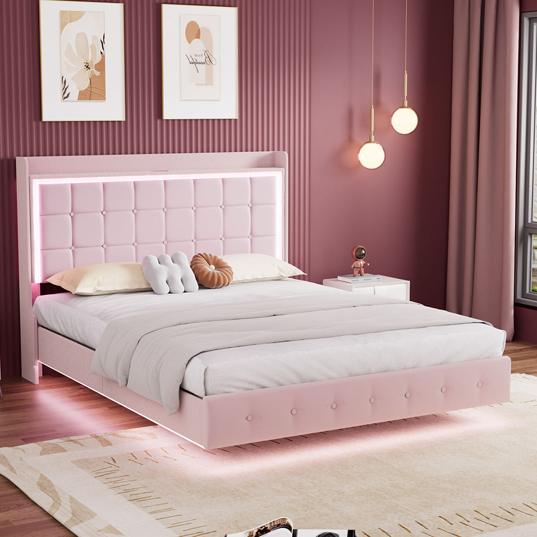 Levede Double Floating Bed Frame-1910112230083530759