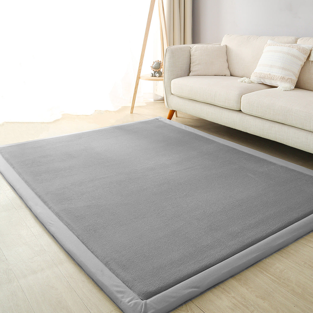 Marlow Coral Velvet Area Rugs Large Mat 120x200cm Grey-1942353699745697799