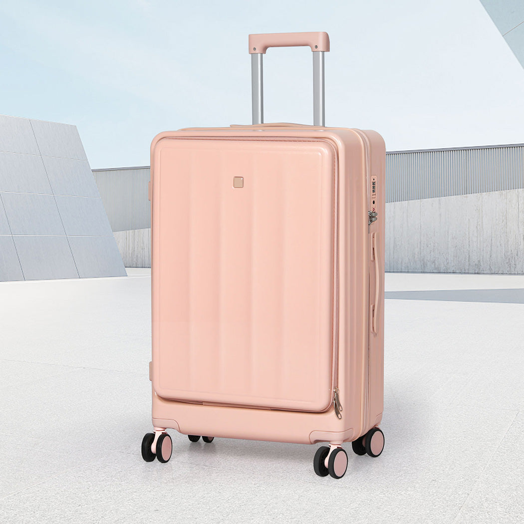Slimbridge 24" Luggage Trolley Travel Hard Pink-1942353661149712391