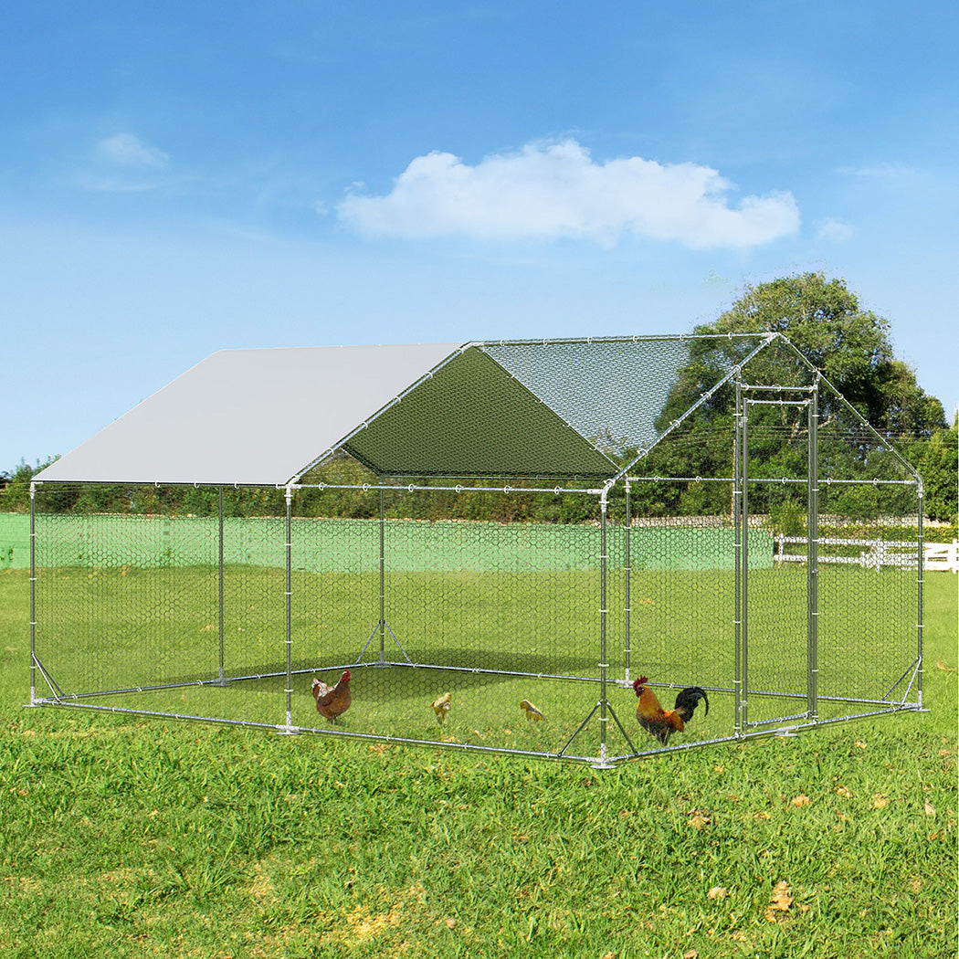 Pawz 400x300x194cm Large Metal Walk-in Chicken Coop Cage-1942353705294761991