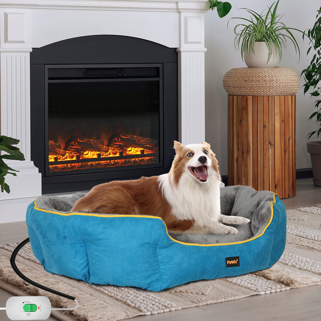 PaWz Electric Pet Heater Bed Heated XL Blue X-Large-1942352737614303239