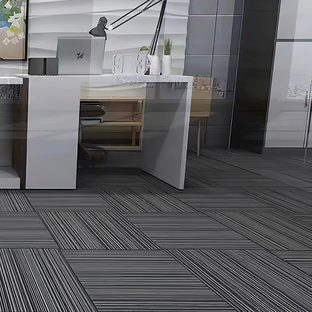 Marlow 20x Carpet Tiles 5m2 Box Heavy Black-1910113062367662086