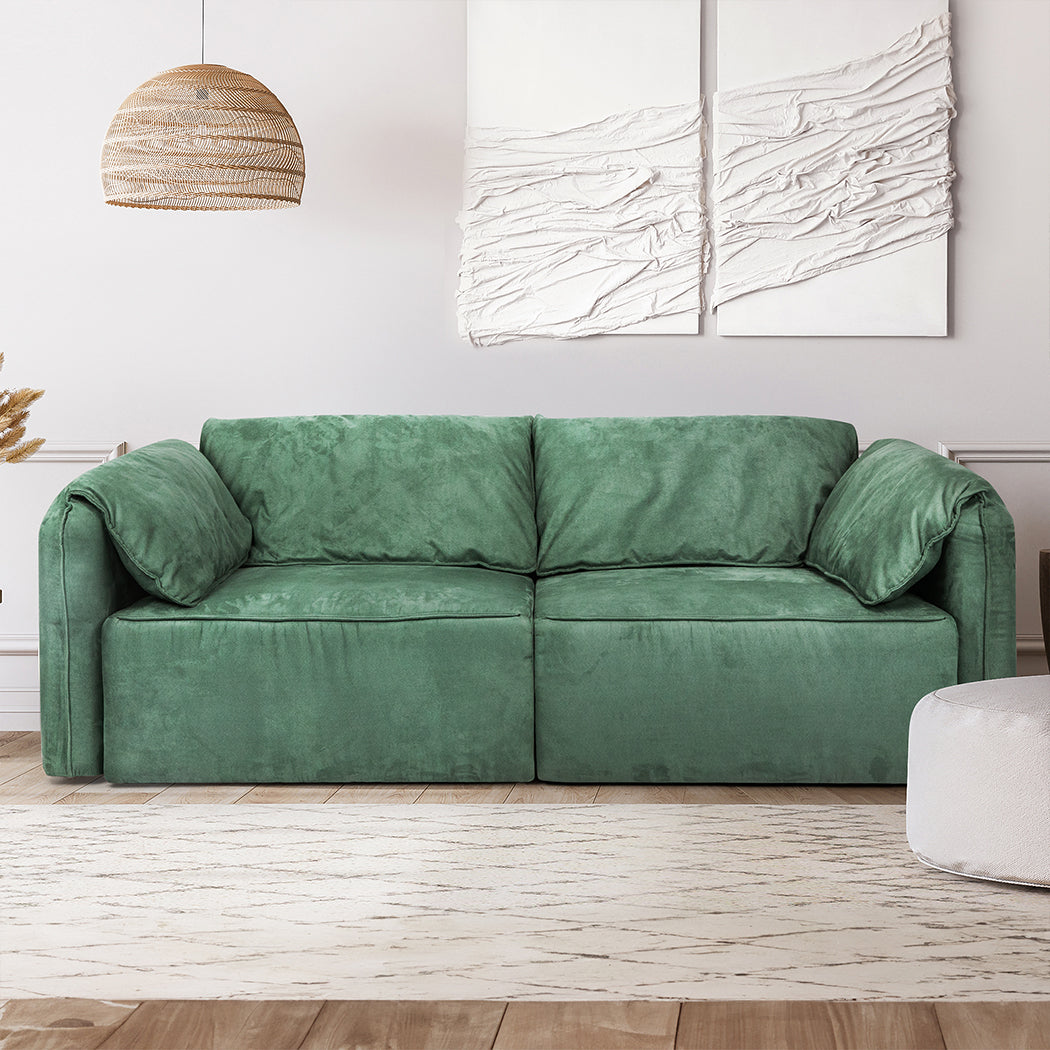 Levede Sofa Floor Couch 3-Seater Leathaire-1910112207493009415