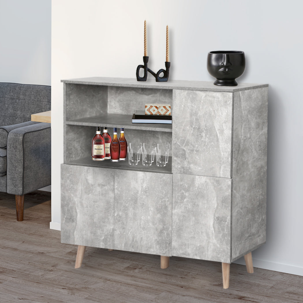 Levede Buffet Sideboard Storage Cabinet Grey-1917016726579580935
