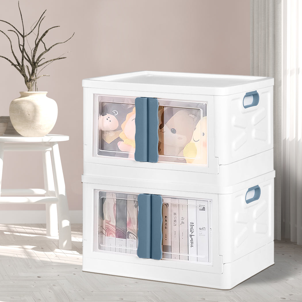 Storage Box Stackable Container 45L Blue-1942352813619286023