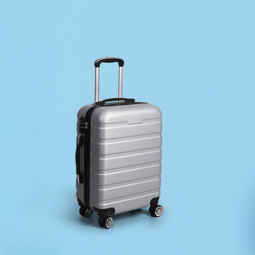 Slimbridge 20" Carry On Luggage Case Silver 20 inch-1942352937145733127