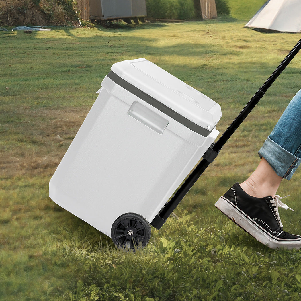 Mountview Cooler Ice Box 27L/43L Portable Chest Trolly For Camping BBQ Picnic-1942353629411414023
