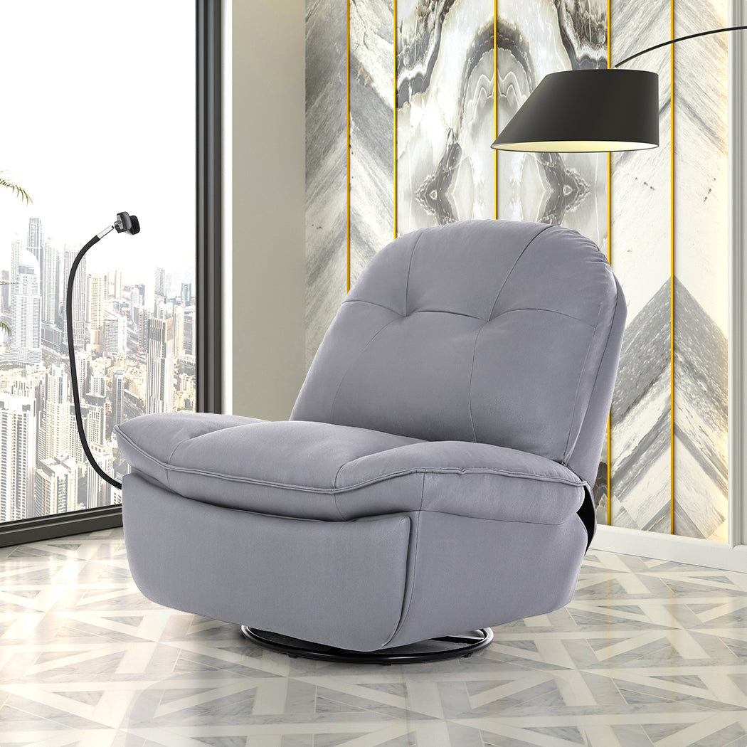 Levede Electric Chair Recliner Swivel Grey-1910112923443924999