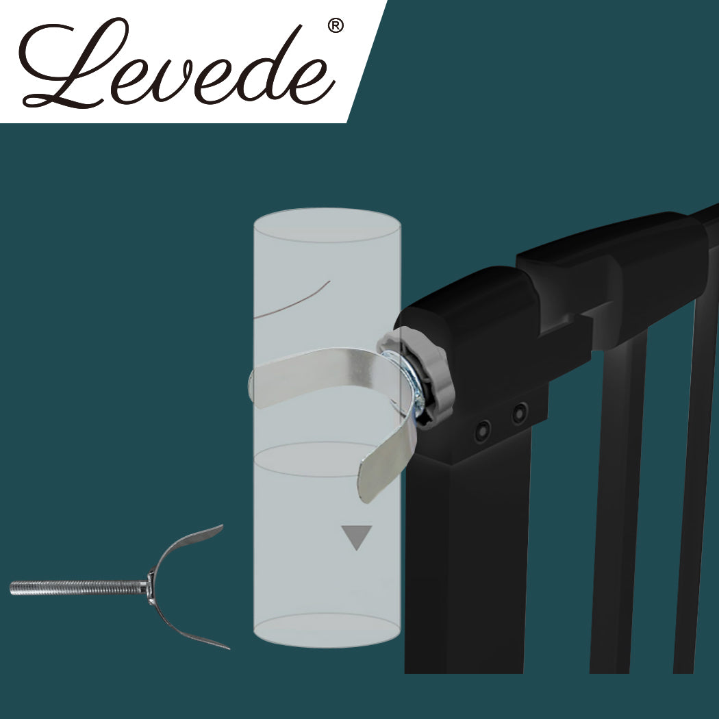 Levede Baby Safety Gate U Style Adaptor Black-1942353290725560327