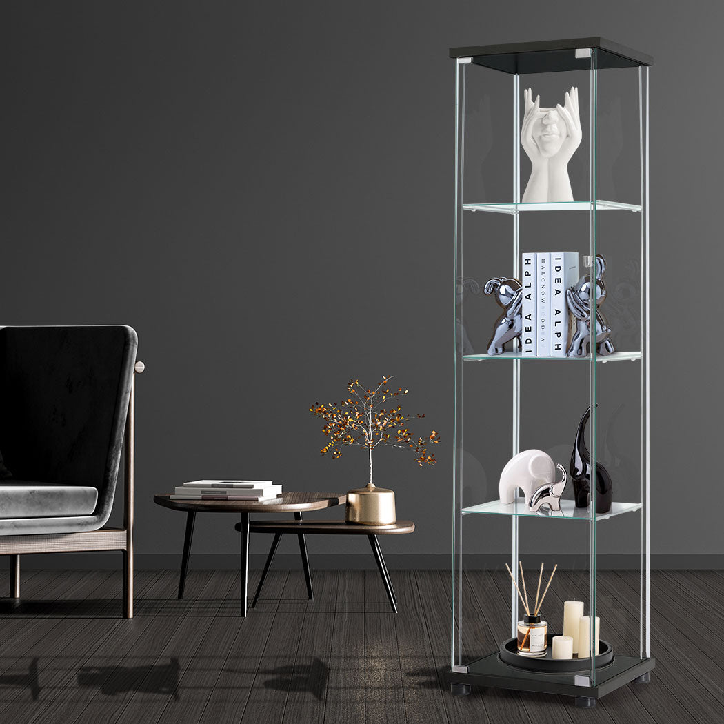 Stacked Display Storage Cabinet Glass Black-1917016729922441223