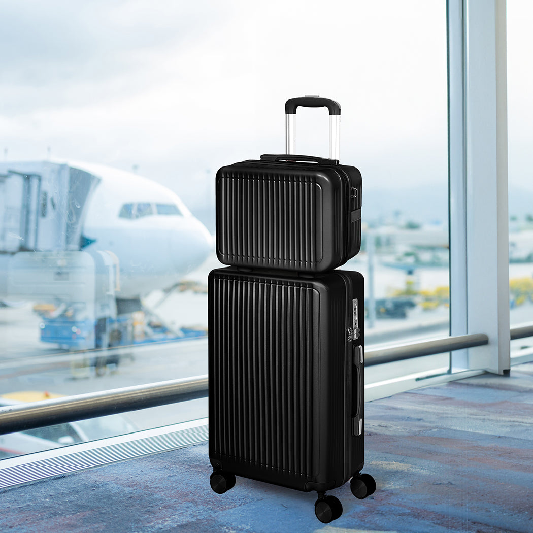 Slimbridge Luggage Suitcase Trolley Black 2pc 14"+20"-1942352947321114631