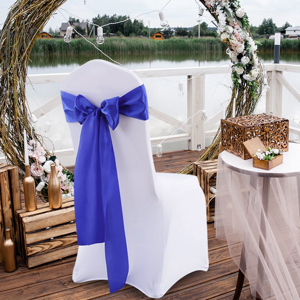 20x Satin Chair Sashes Covers Wedding Navy-1942353140322013190