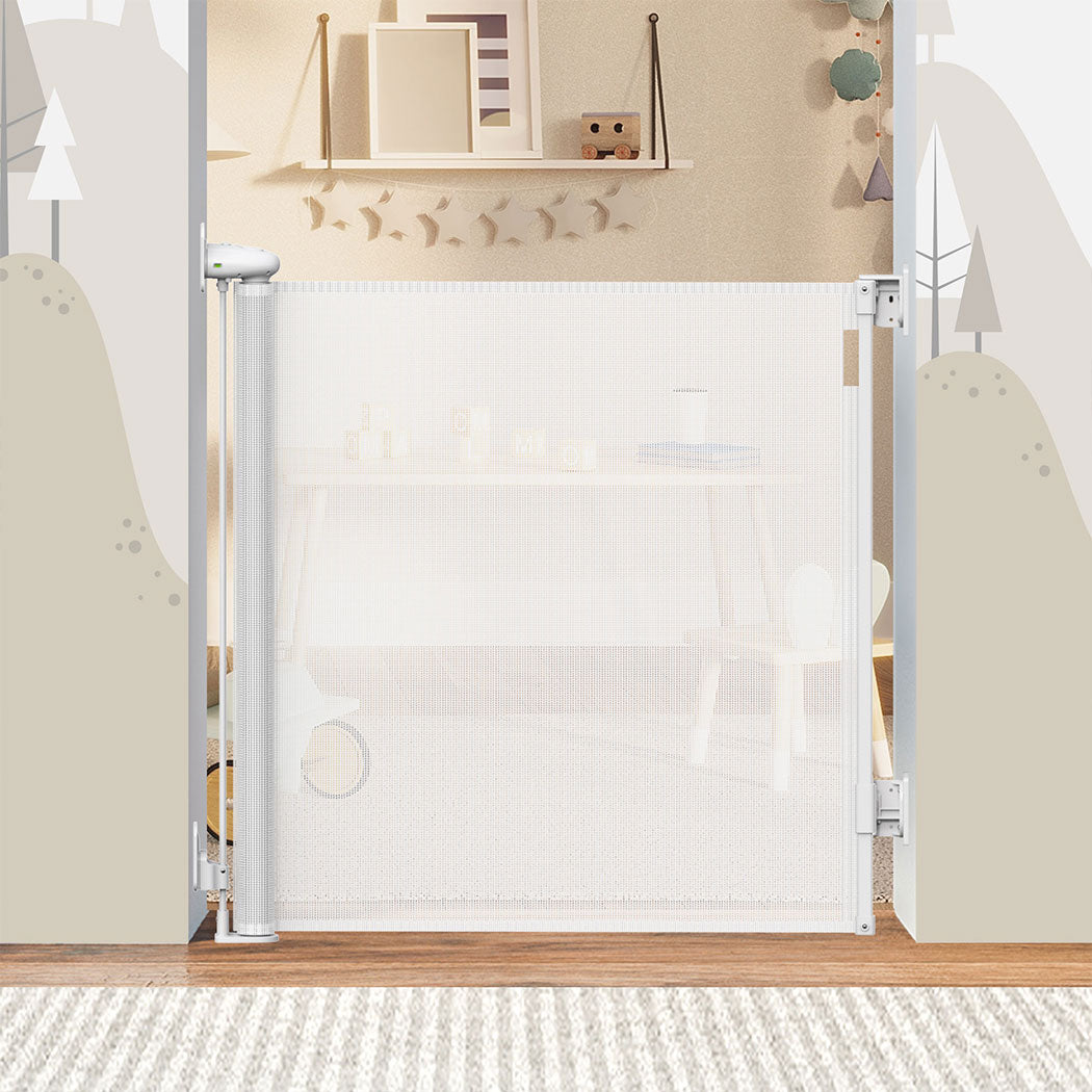 BoPeep Retractable Baby Safety Gates 150cm White 150 cm-1910112818443718663