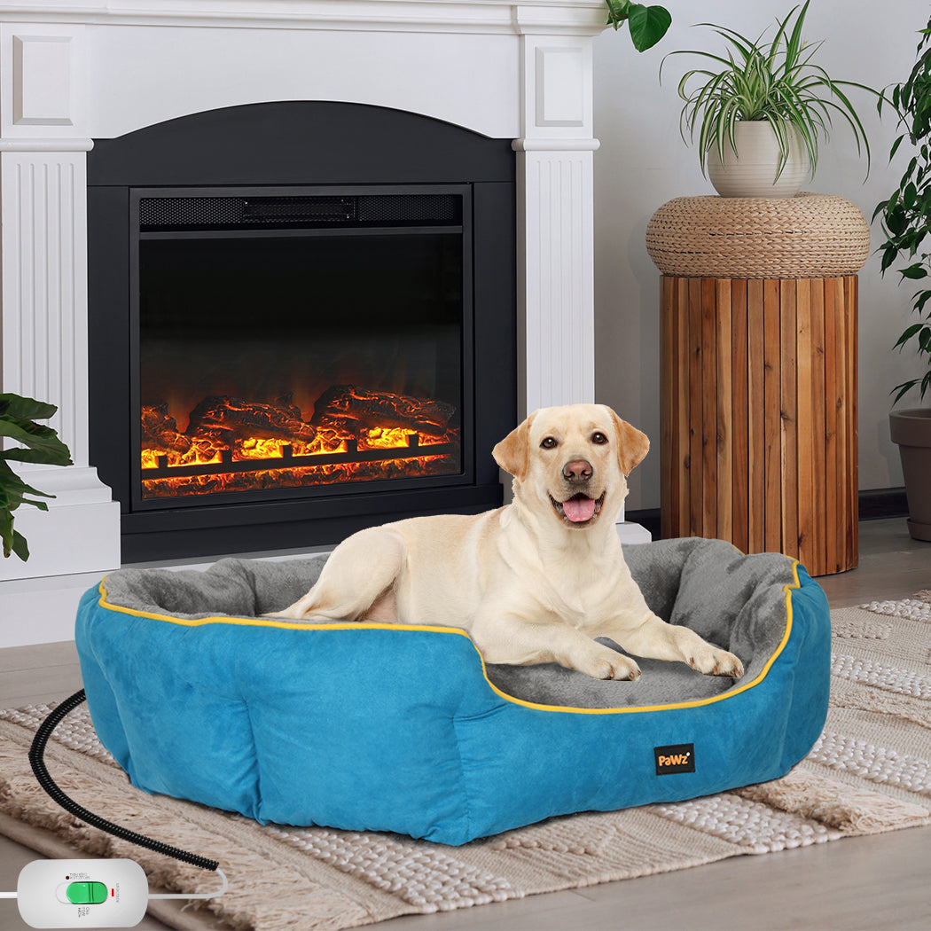 PaWz Electric Pet Heater Bed Heated L Blue Large-1942352736439898119