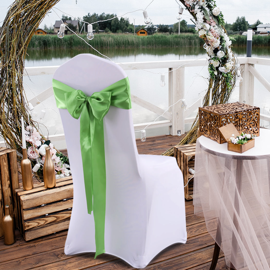 20 Green Fabric Chair Sashes Covers Grass Green-1942353139848056838