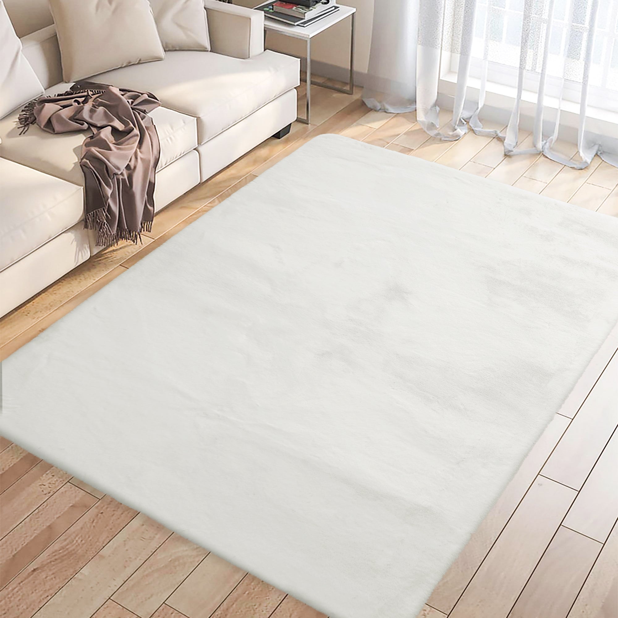 Marlow Floor Rugs Area Rug Fluffy Faux 160X230CM White-1942353171989008390