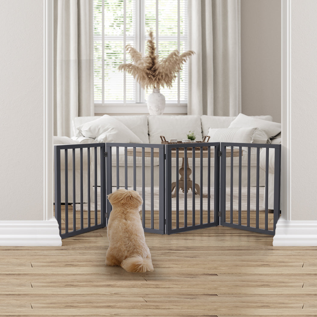 Wooden Pet Gate Dog Fence Retractable Grey 600x 3MM-1942353080645455879
