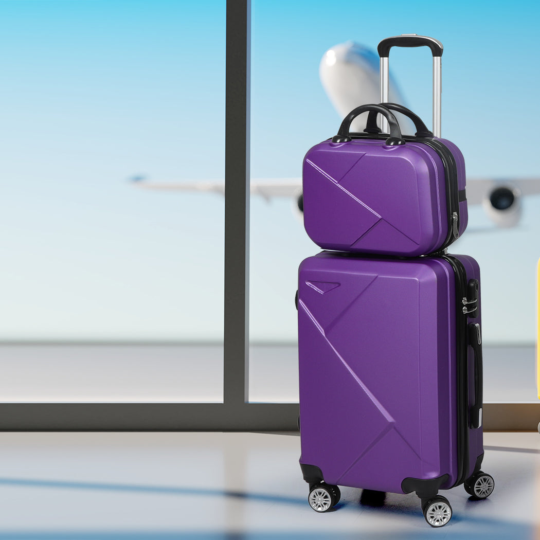 Slimbridge 2pcs 20"Travel Luggage Set Purple-1942352932305506311