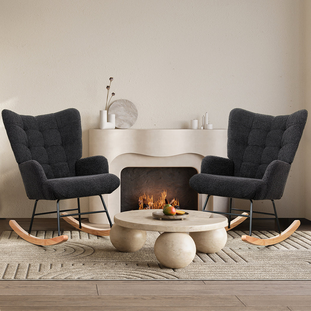 Levede Fleece Rocking Chair-1910112200283000839