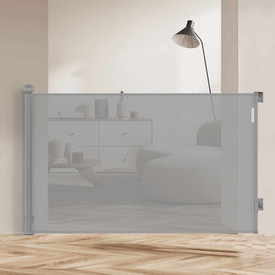 BoPeep Retractable Baby Safety Gates 300cm Grey 300 cm-1910112818594713607