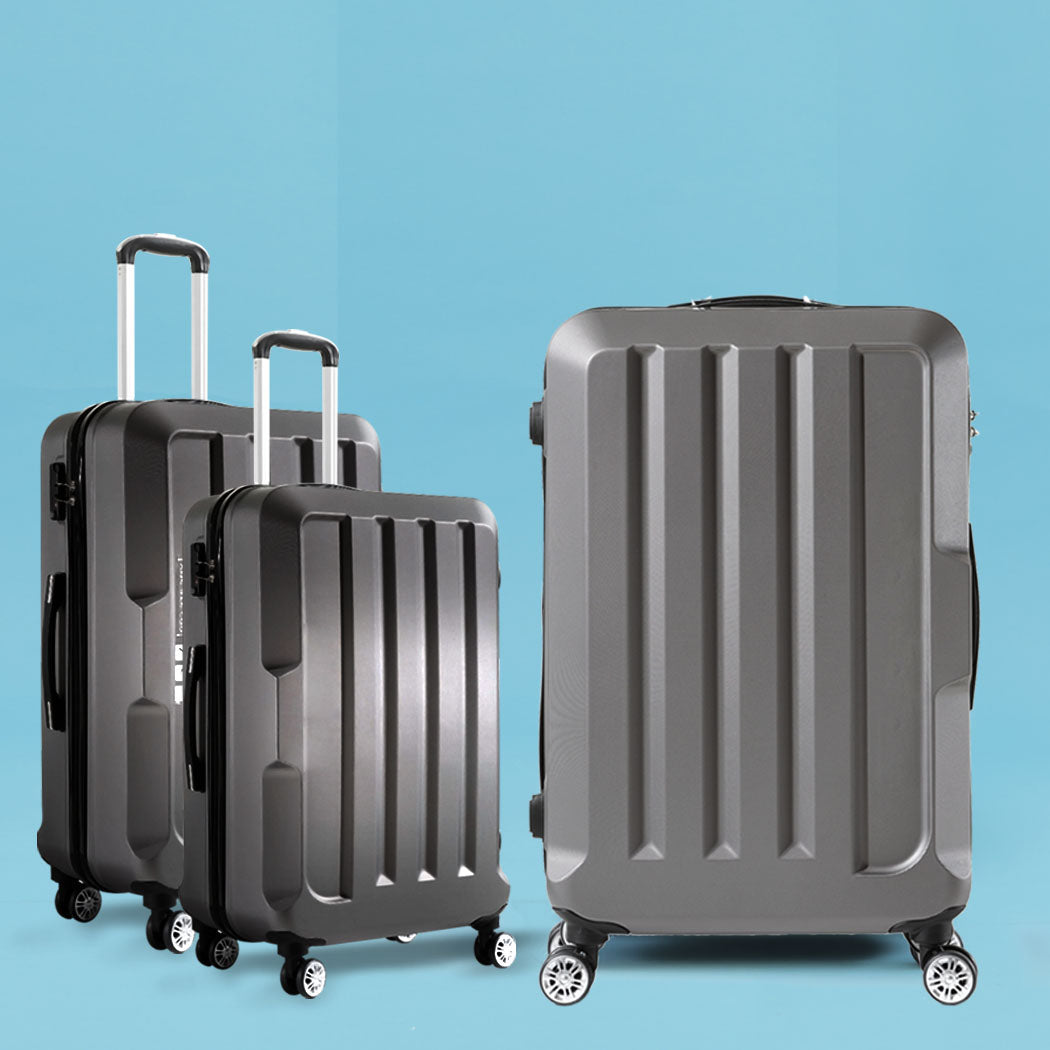 Slimbridge 20"24"28" 3PC Luggage Sets Dark Grey-1942352927985373191