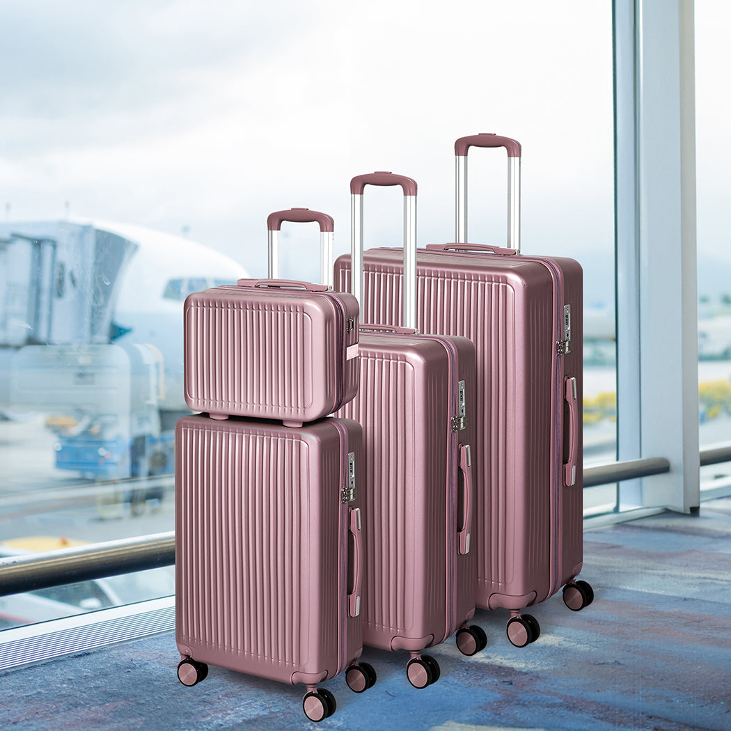 Slimbridge Luggage Suitcase Trolley Rose gold 4pc 14"+20"+24"+28"-1942352949053362183