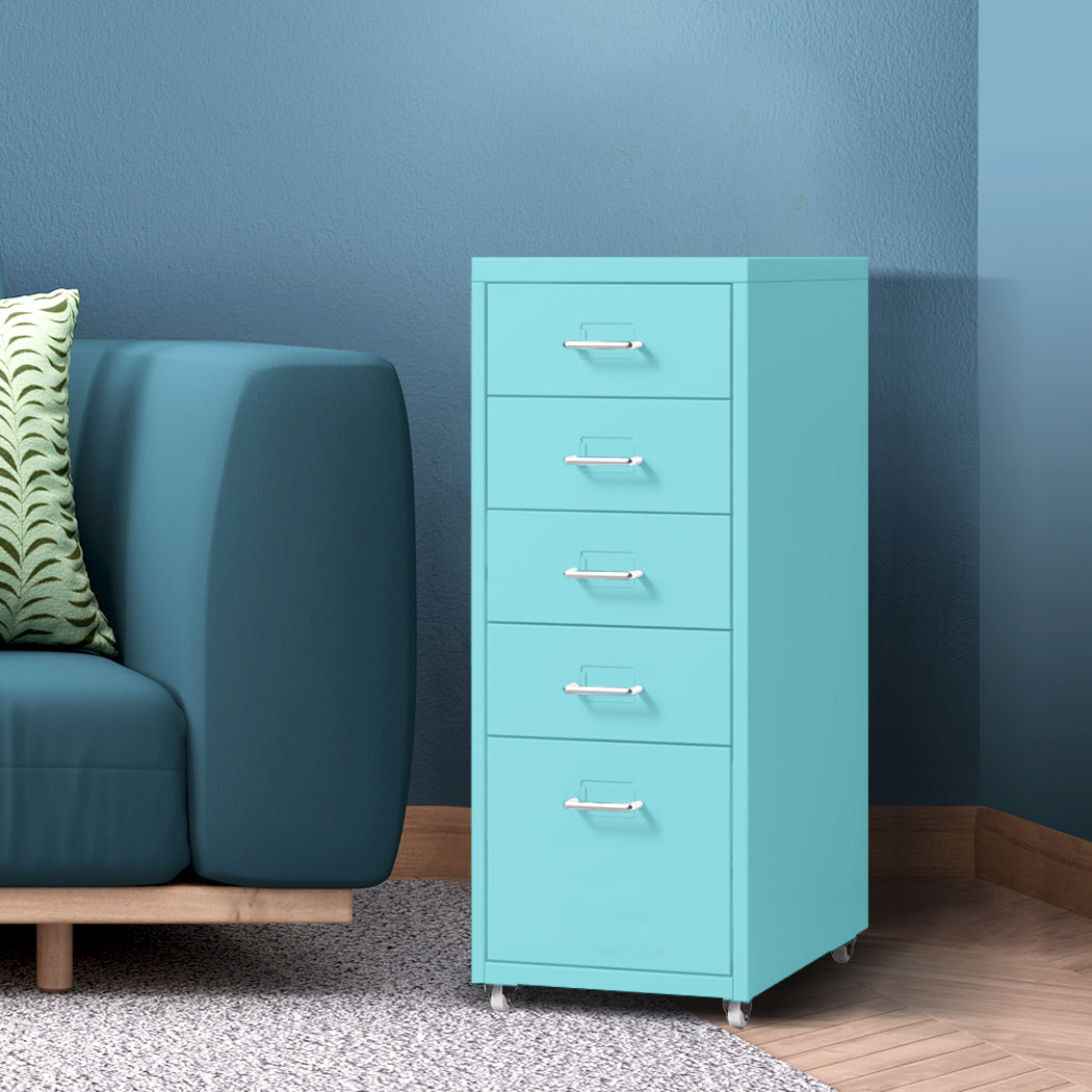 Levede 5 Drawer Office Cabinet Drawers Turquoise-1917016720950824966