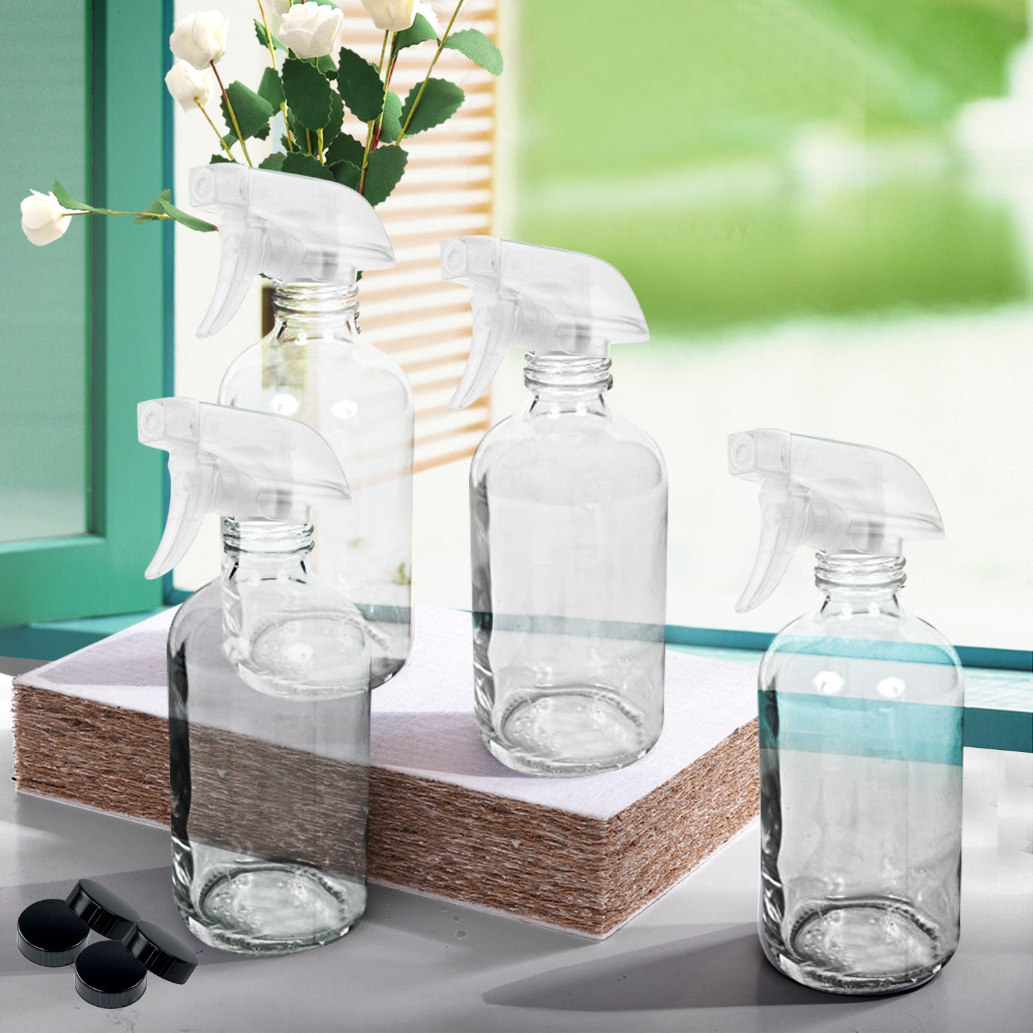 4x 500ml Clear Glass Spray Bottles Trigger-1942353282668302343