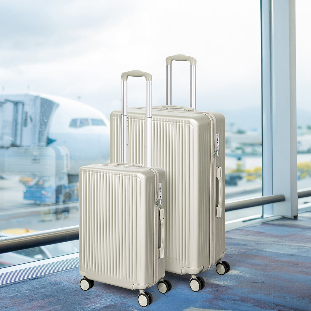 Slimbridge Luggage Suitcase Trolley White 2pc 20"+28"-1942352948071895047