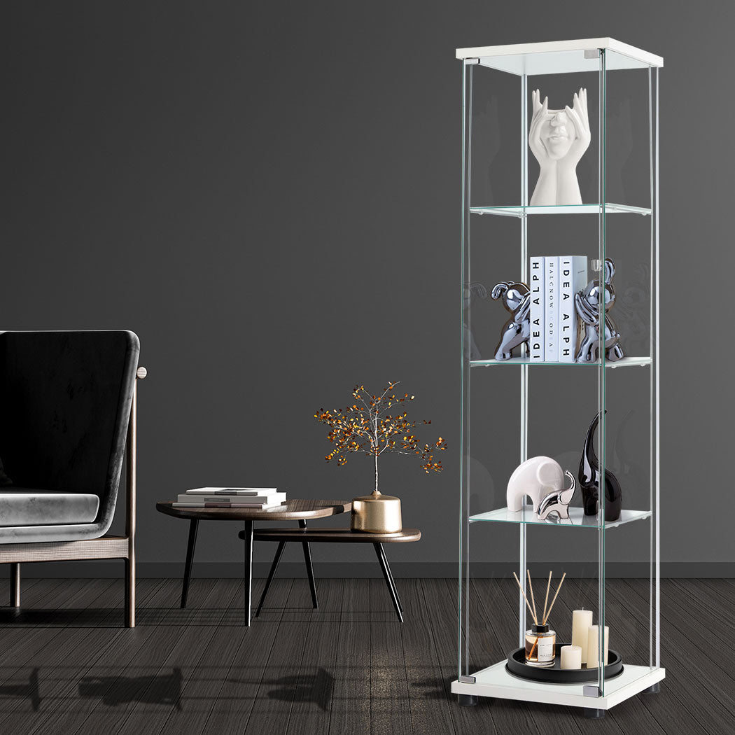 Stacked Display Cabinet Tempered Glass White-1917016730077630471