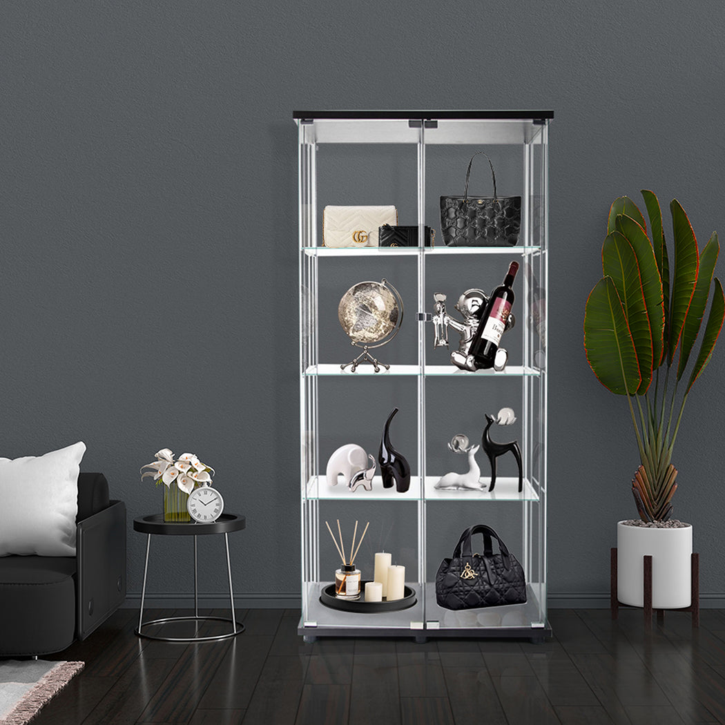 164cm Glass Display Cabinet 2 Doors-1917016717310169094