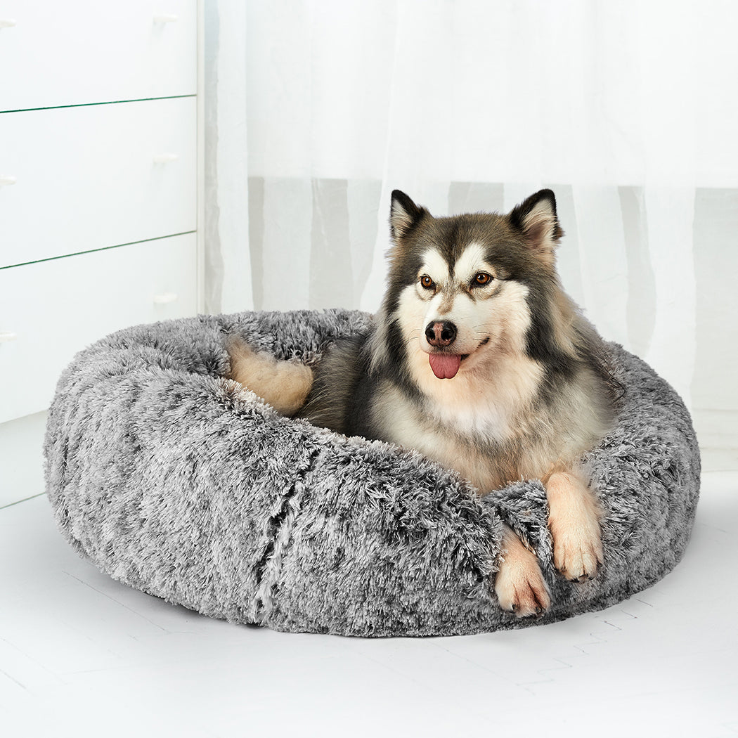 PaWz Pet Bed Cat Dog Donut Nest Calming M Charcoal Medium-1942353070776258567