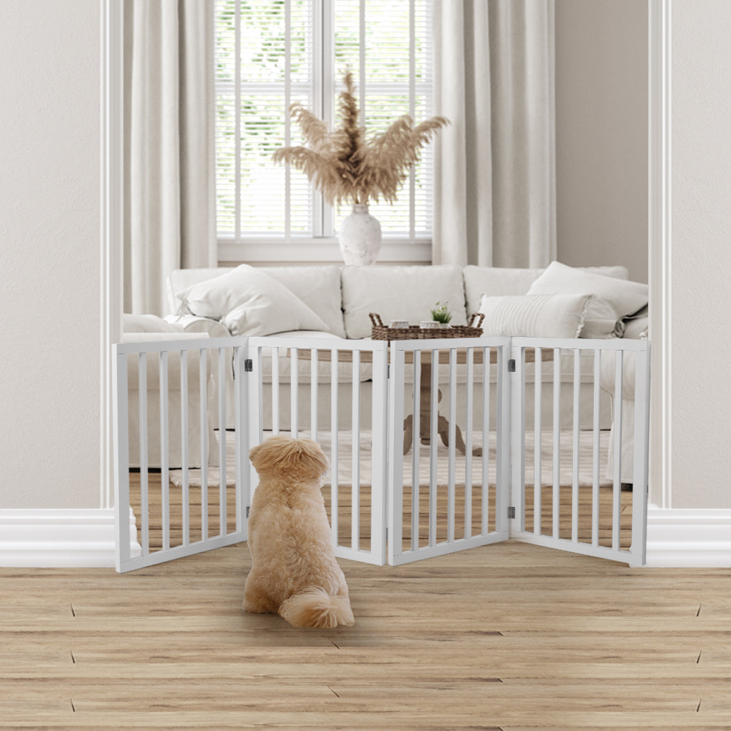 Wooden Pet Gate Dog Fence Retractable White 600x 3MM-1942353080817422343