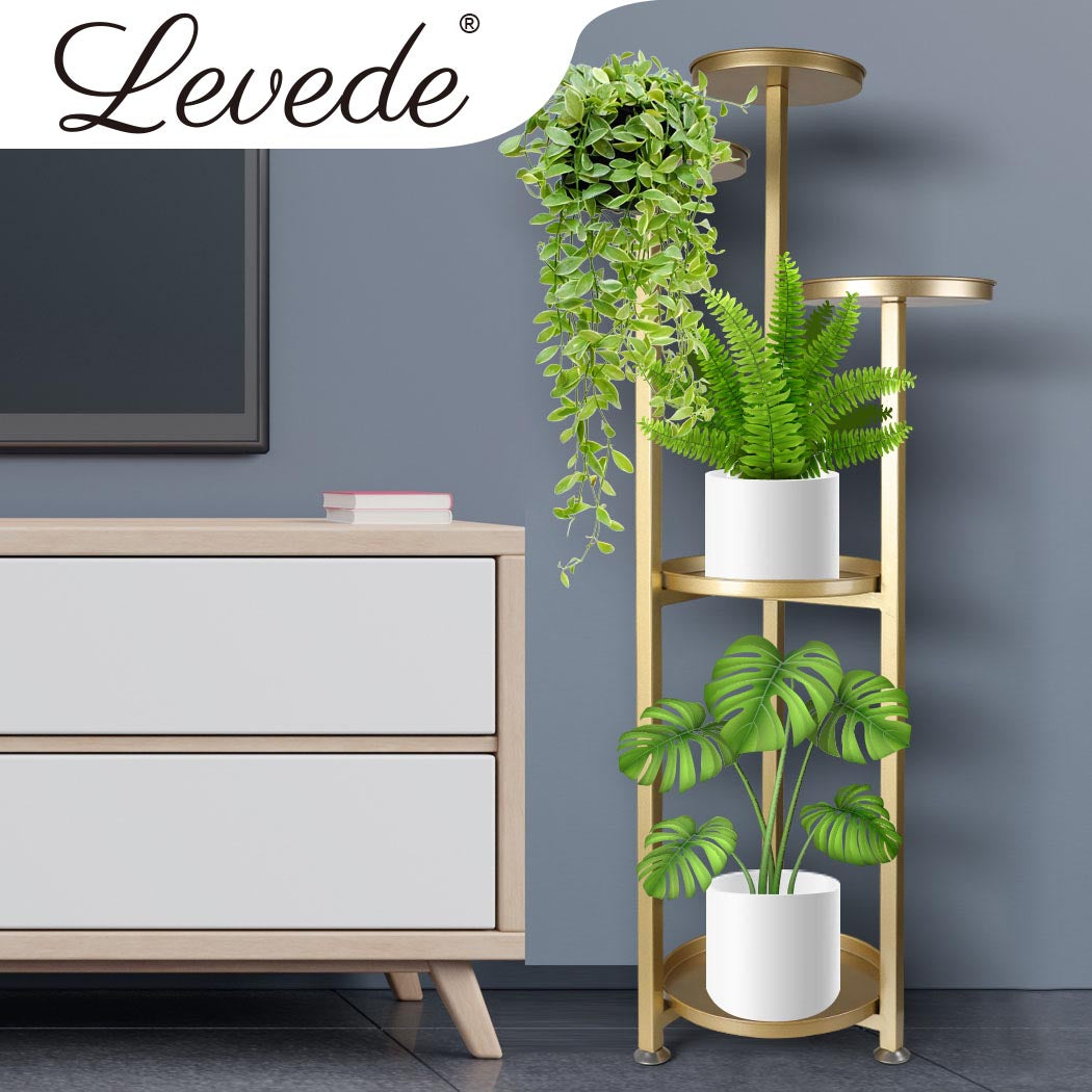 Levede Plant Stand Outdoor Indoor Flower Gold Large-1942352902878269446