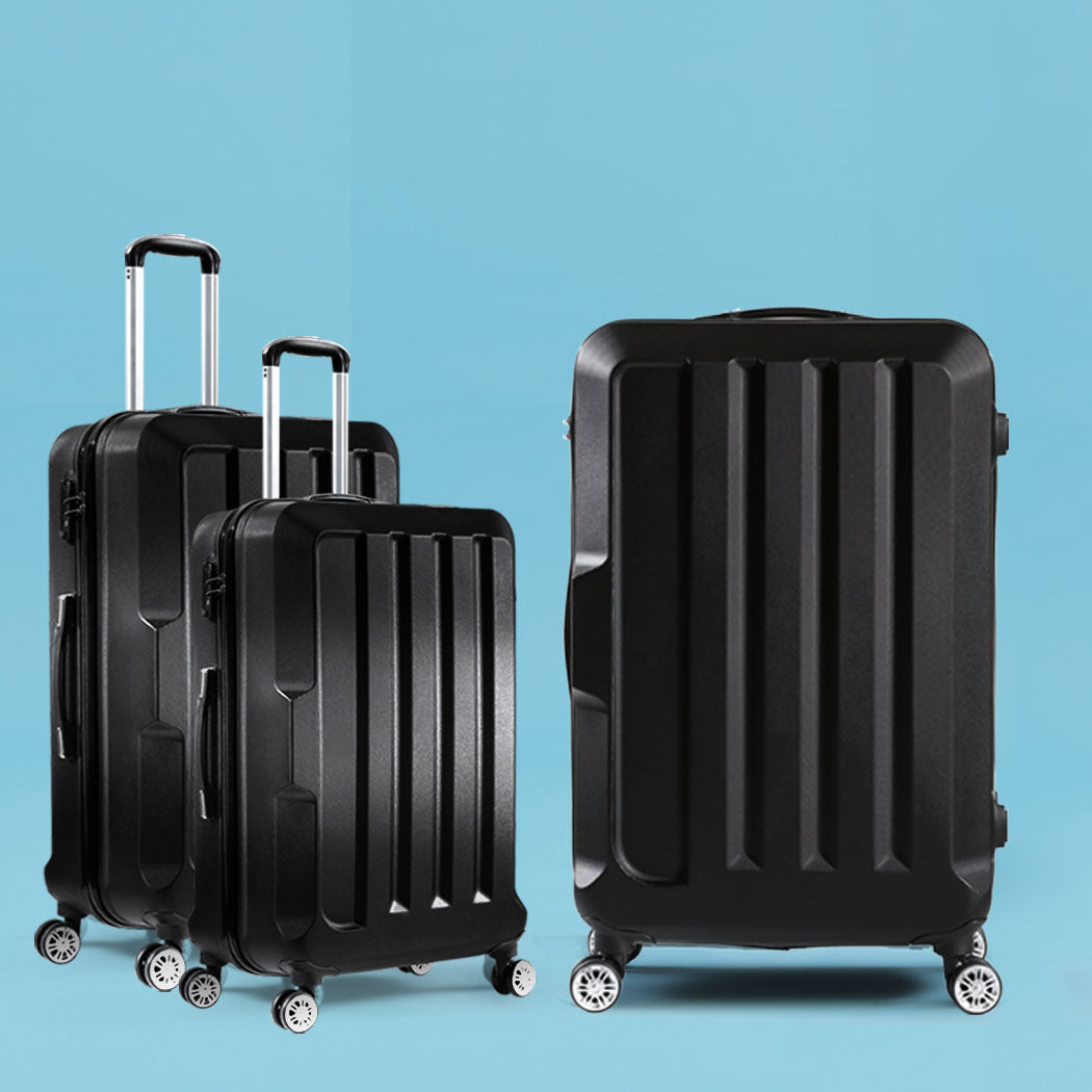 Slimbridge 20"24"28" 3PC Luggage Sets Black-1942352927805018119