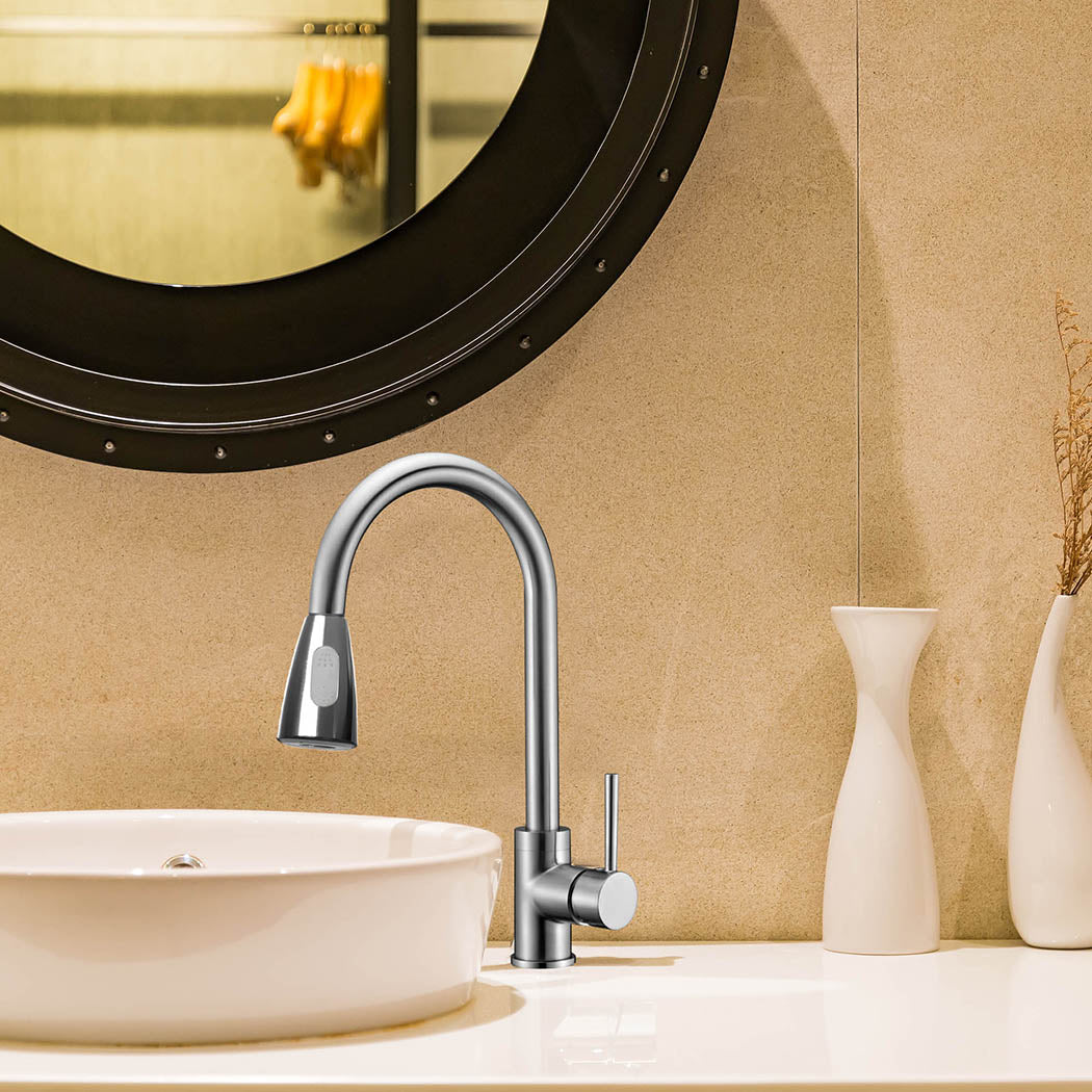 Kitchen Mixer Tap Sink Taps Faucet Extender Silver-1942353222127718407